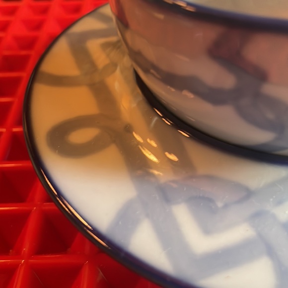 BOMBAY co. TWO TONE BLUE & WHITE TEACUP AND SAUCER - Picture 5 of 11